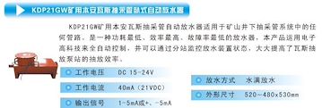KDP21GW排渣放水器，正压放水器，井下防爆放水器，三正放水器